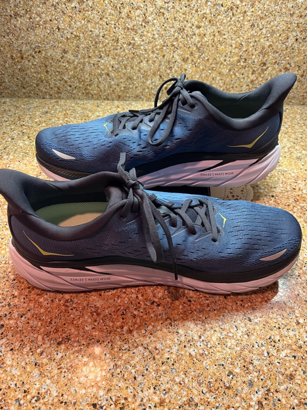 Hoka One One Clifton 8 Men’s Sz 11.5 D Navy/Green Running Shoes - Cushioned - Picture 7 of 7